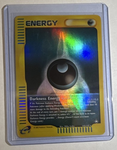 Pokémon TCG Darkness Energy 142/147 Aquapolis Reverse Holo Rare English
