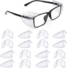 8 Pairs Eye Glasses Side Shields Flexible Slip on Side Shields for Safety Gla...