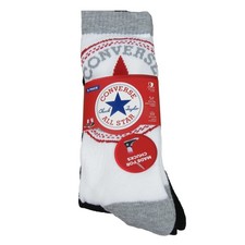 Converse All Star Chucks Crew Socks Mens Size 6 - 12 Multi Pack 3 Pairs NEW