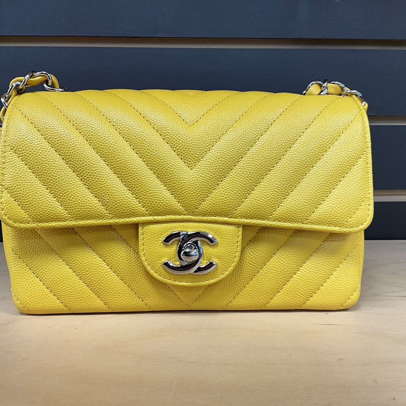 Chanel Yellow Mini Rectangular Flap Bag - image 1