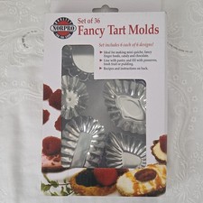 Norpro 36-Piece Silver Metal Assorted Tartlet Tins Easy Clean Set