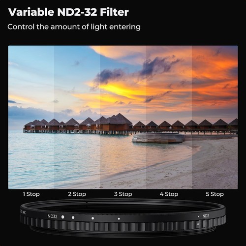 K&F CONCEPT 67/77/82mm Variable ND2-ND32 Filter No X Cross HD Waterproof Nano-X - Bild 52 von 119