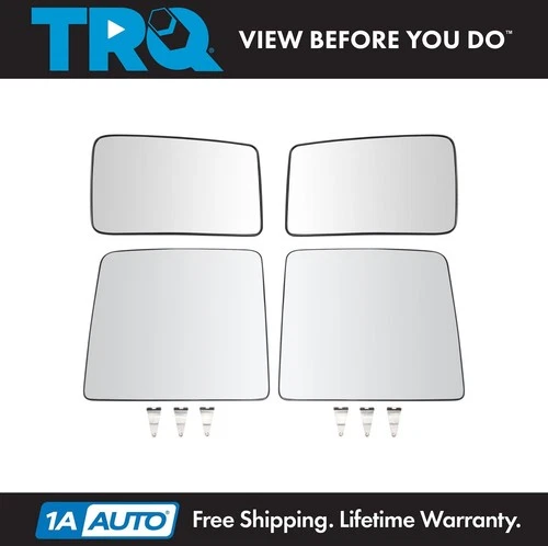 TRQ Mirror Glass Set Fits 08-12 Ford F-250 F-350 F-450 F-550 Super Duty