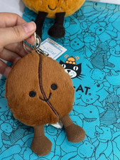 Jellycat Amuseables Coffee Bean Plush Keychain Bag Charm Cute Toy Gift NWT