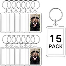 Yaomiao Acrylic Photo Frame Keychain Holder Photo Picture 1.3 x 2 Inch 15