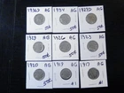 9 Circulated AG Buffalo Nickels 1917 to 1936D