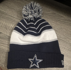 New Era NFL Dallas Cowboys Navy White Gray Knit Pom Beanie Hat
