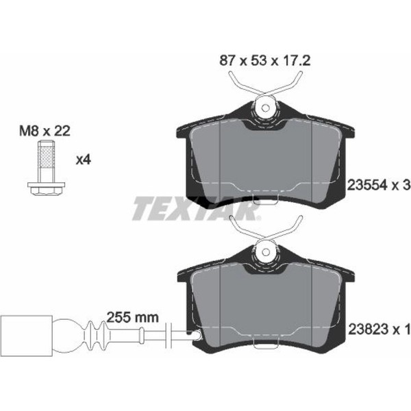 Textar 2382301 Bremsbelagsatz FüR VW Seat Polo Lupo Ibiza 6X1 6E1 9N 9A 6V2 9N2-image