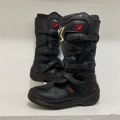 Alpinestars Youth Tech 3s Kids Motocross Dirt Bike Boots Kids Size 4 Black/Red