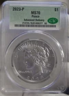 2023 P US Peace Silver Dollar $1 CAC MS70 Advanced Delivery