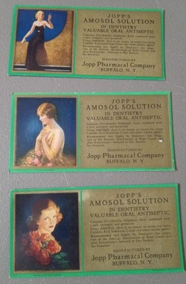 Vintage Ink Blotter advertising Jopp's Ambosol Solution Dentistry