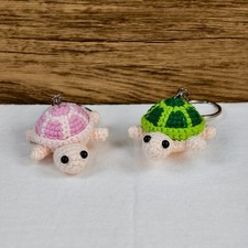 Handmade Amigurumi Crochet Turtle Keychain Bag Charm