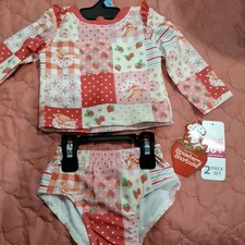 Strawberry Shortcake UPF 50 2pc Swim Set Swim Shirt  Bikini Bottom 3-6M