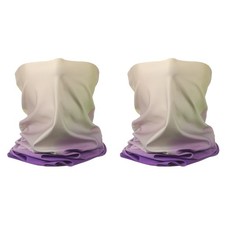 2pcs Summer Neck Gaiter Sun Protection Face Mask for Cycling, Purple-yellow