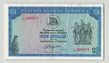 RHODESIA $1 Dollar 1978, P-34c (18.4.78), Crisp Original VF, L/109 089379. D9