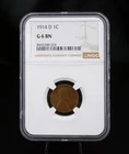 1914-D Lincoln Cent Copper Coin Circulated 1C G6 BN Denver NGC CN1048