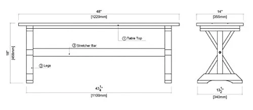  Banco de comedor Jamestown sin respaldo, blanco antiguo  Foto 3 de 4