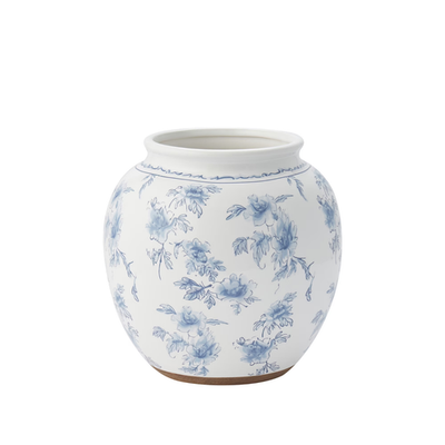 #ad My Texas House 8quot; Blue Floral Round Ceramic Vase FREESHIP $16.98