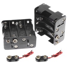 2Set 8 x AA Thicken Battery Holder with I Type Wired Battery Clip Standard Sn...
