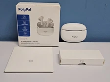 PolyPal AI Interpreter Earbuds Live Translation 43 Languages - New in Open Box