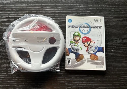 Mario Kart (Wii, 2008) CIB Mint W/Sealed Wheel