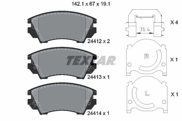 Textar Bremsbelagsatz, Scheibenbremse Vorne FüR Chevrolet Mg Opel Saab Vauxhall-image