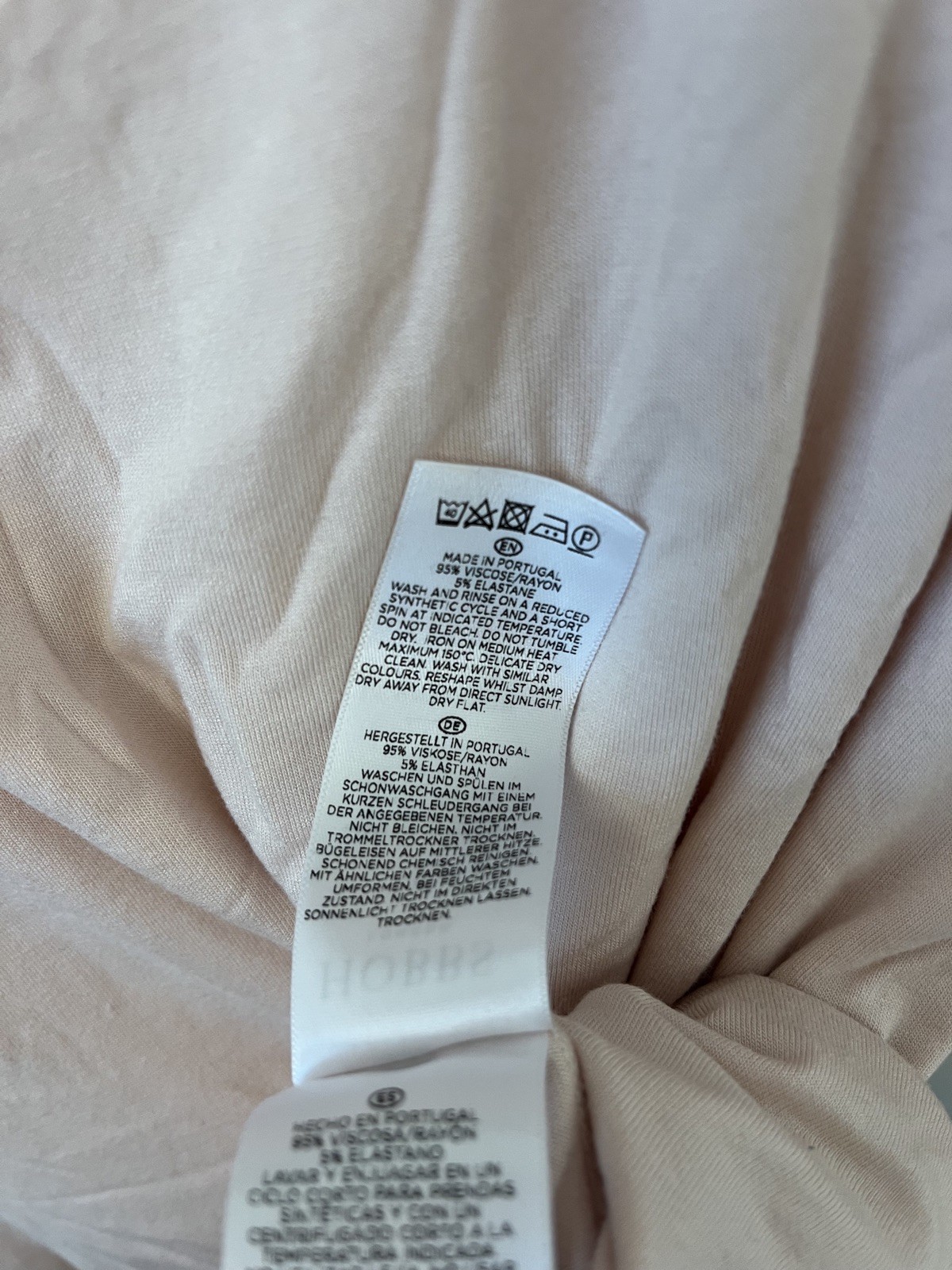 HOBBS 3/4 Sleeve Double Layer Jersey Top Scoop Neck Size M pink