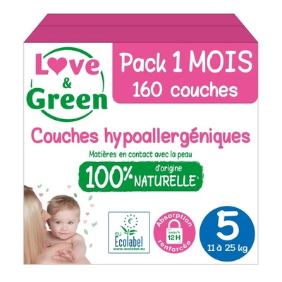 Liebe & Grüne Windeln Wickeln Weiß Kunststoff Couches Taille Pack mois Einfarbig - Bild 1 von 4