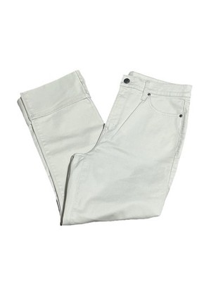St. John s Bay Cream Straight Leg Pans Big Cuff Hem Sz 12 Classic Casual Office