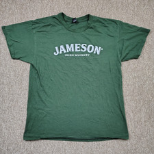 JAMESON IRISH WHISKEY T-Shirt Men L Green Logo Graphic Short Sleeve Bar Tee