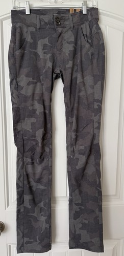 prAna Halle Straight Outdoor Pants 2 Tall Long Gray Camo Stretch Zion