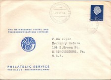 GOLDPATH: Netherlands cover 1954 to USA philatelic service CV916_P13
