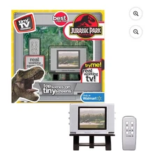Tiny TV Classics Jurassic Park Mini TV w Remote – Box Damaged, New