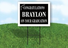 BRAYLON CONGRATULATIONS GRADUATION 18 in x 24 in Yard Sign Road Sign with Stand