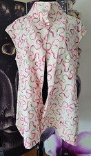 Bryn Walker Tan Lagenlook Linen Mesh Swirl Design Button Tunic Jacket L Vc01