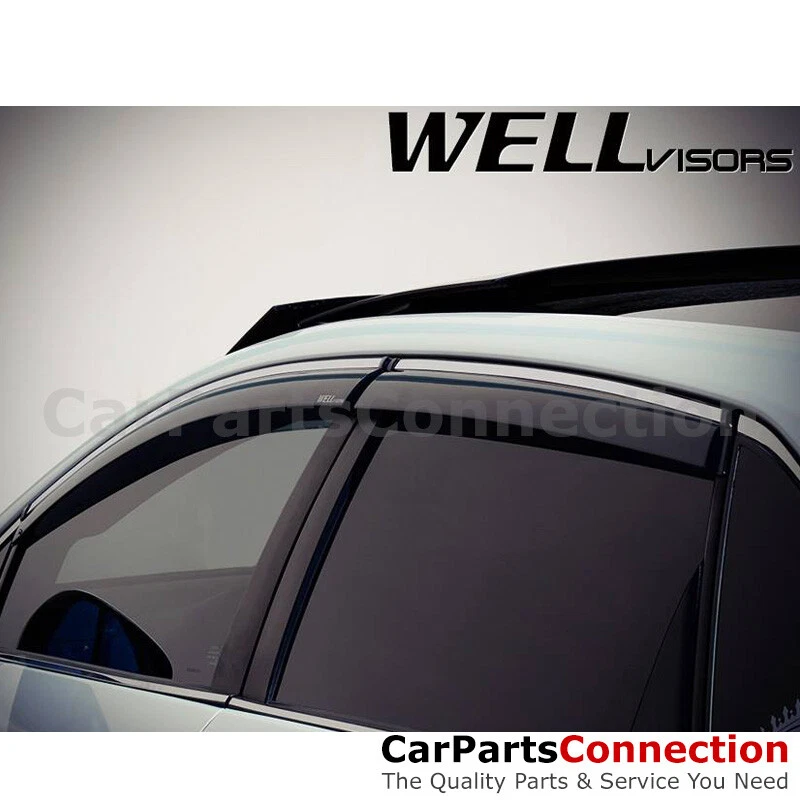 WellVisors Window Visors 08-17 For Toyota Venza Side Deflectors Chrome - Image 4 of 4