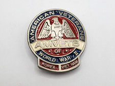 VINTAGE AMERICAN VETERANS WORLD WAR II AMVETS BELT BUCKLE COLLECTIBLE