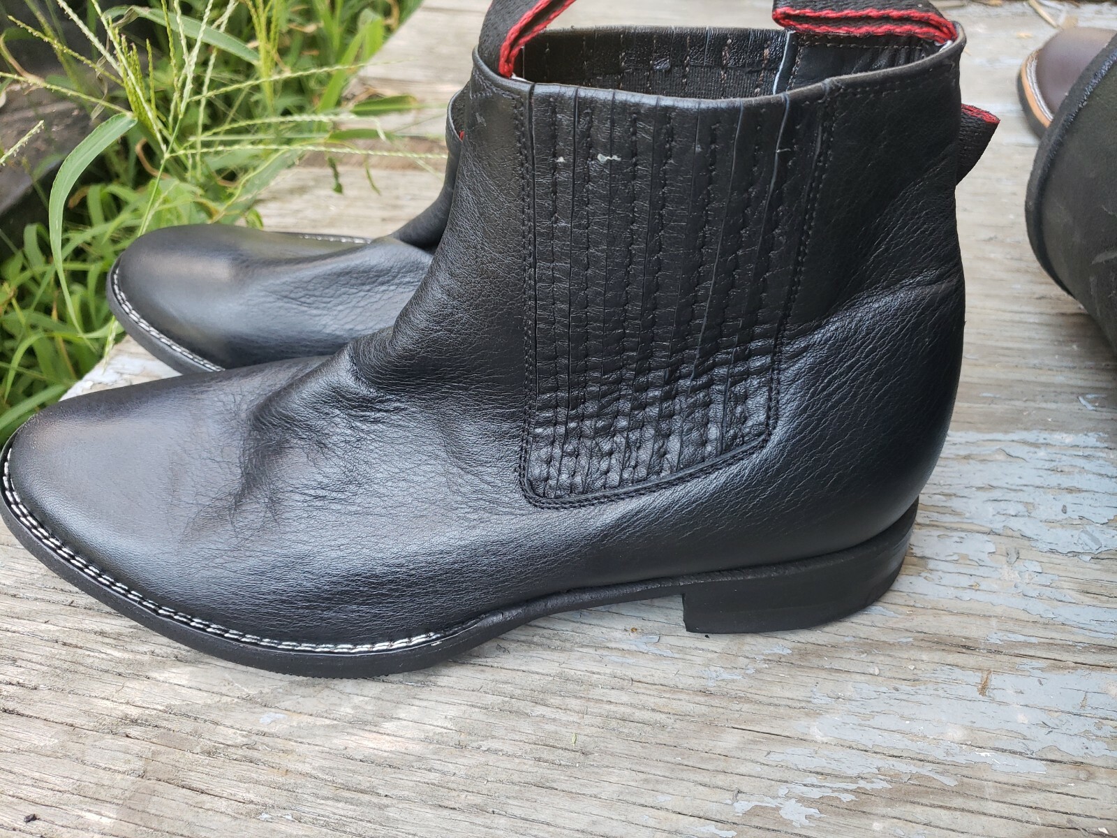 Men's Black Leather Chelsea Boots by Boot Co - Size US 5 - Made in Mexico-image