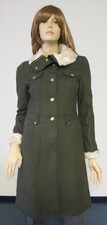 Love Moschino Military Coat Army Green Gold Fur Vergin Wool Pockets New
