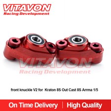 Vitavon Kraton 8S OutCast 8S CNC aluminum7075 front knuckle V2 for Arrma 1/5 red