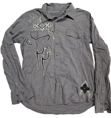 Southern Thread Western Shirt Large L Mens Pearl Snap L/S