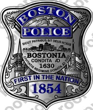 STICKER BOSTON POLICE BADGE NEW BLUE