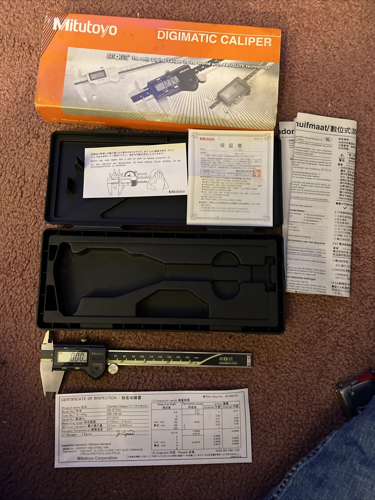 (125432) Mitutoyo Absolute Digimatic CD6" CSX Digital Caliper w/Case