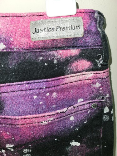 Justice Premium Jeans Simply Low Paint Speckled Girls Size 14S - Picture 7 of 9