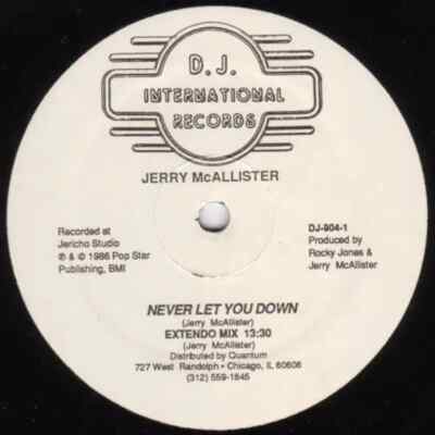 Jere McAllister Never Let You Down Vinyl Single 12inch D.J. International