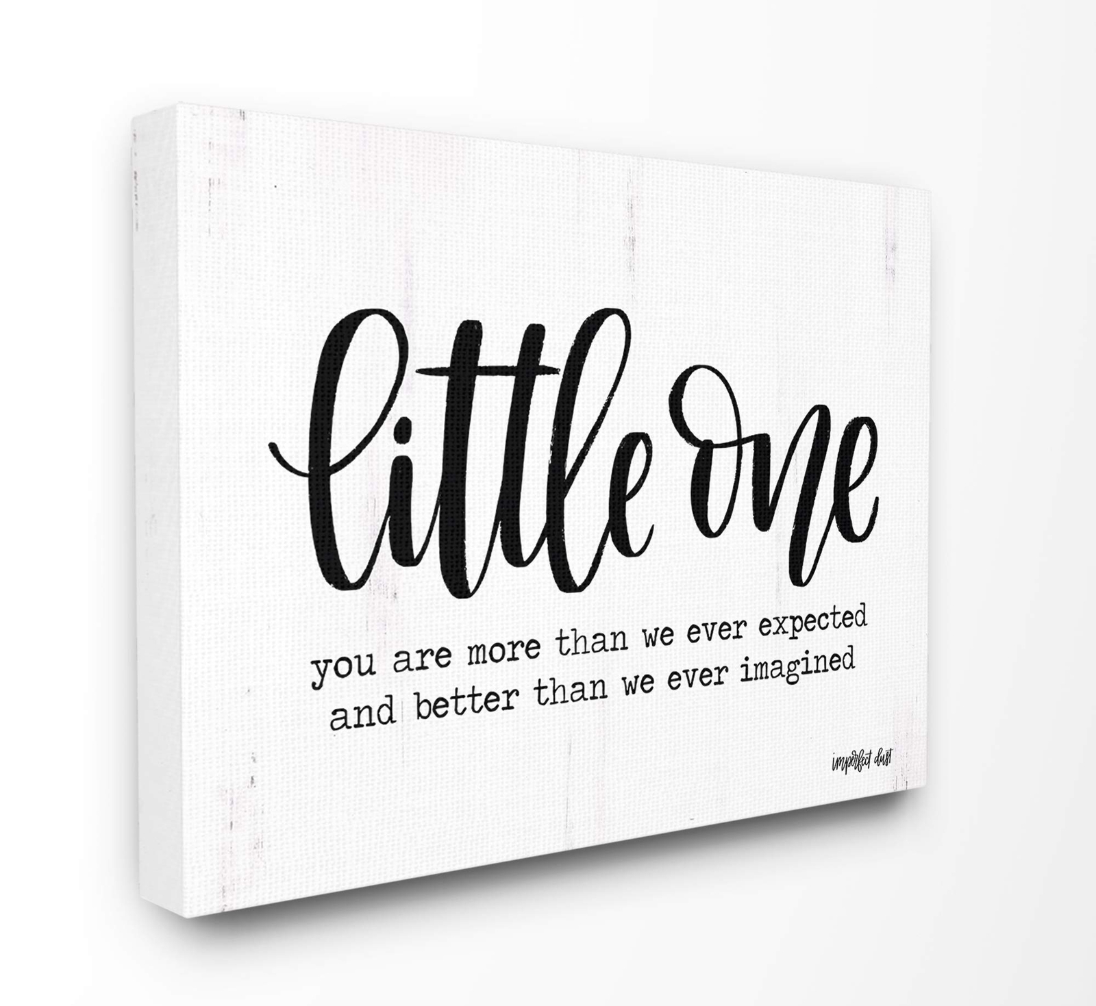 The Room by Stupell Little Black and White Script Typography with Wood Look S...