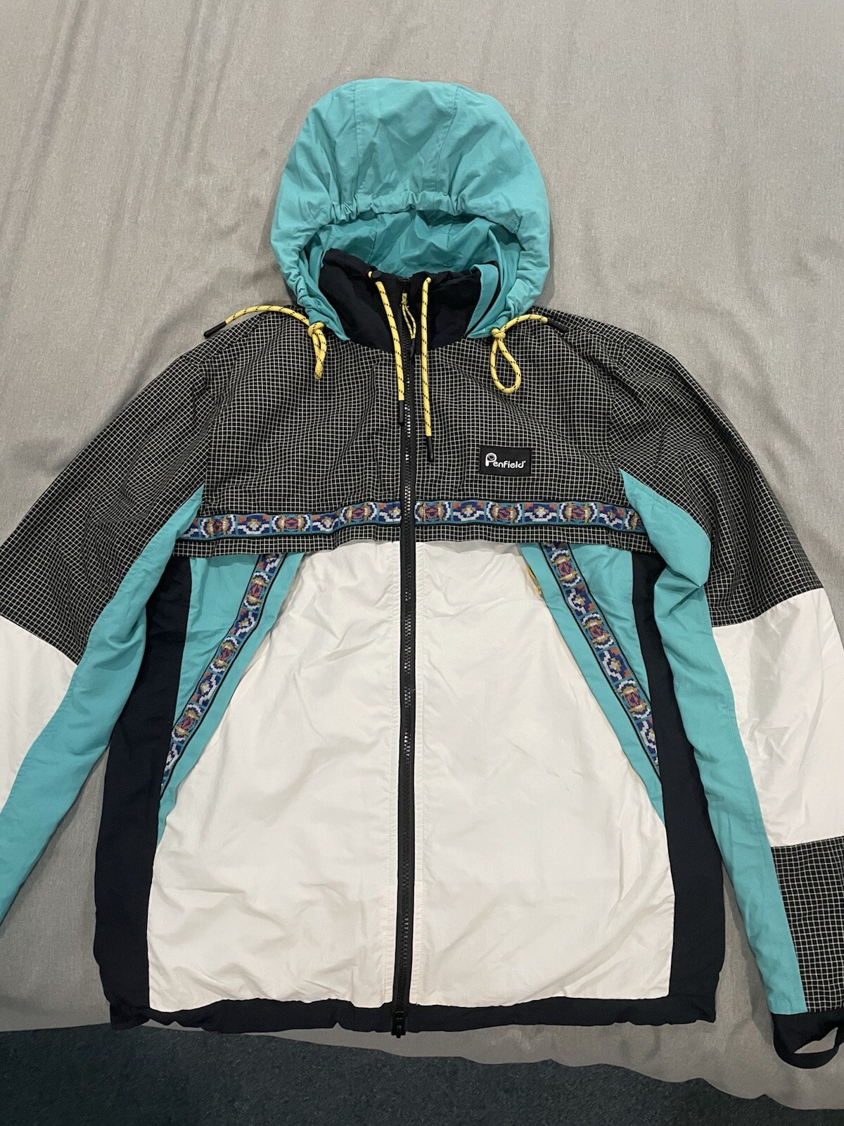 Chaqueta Penfield Para Hombre Negra Sagola Color Block Ajuste Regular - Negra - XS