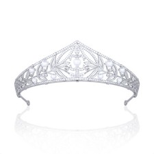 Luxury All CZ Cubic Zirconia Classical Queen Wedding Party Princess Tiara Crown