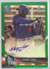 2018 Bowman Chrome Ibandel Isabel  Green Refractor Auto 28/99 1st Prospect RC 