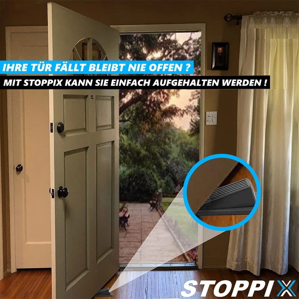 STOPPIX Türstopper Türkeil Gummikeil Fensterstopper Fensterkeil rutschfest [4er] - Bild 2 von 4